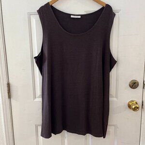 Brynn Walker Woman's Plus-Size Over-Sized Brown Tank Top Sz 3x